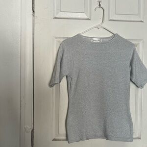 Adolfo Shimmering Gray Women's Top